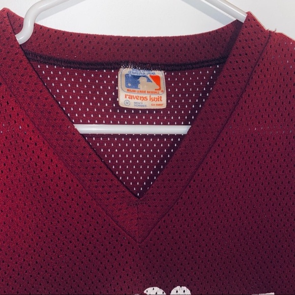 Vintage 80s MLB Burgundy Phillies Jersey - Picture 5 of 7